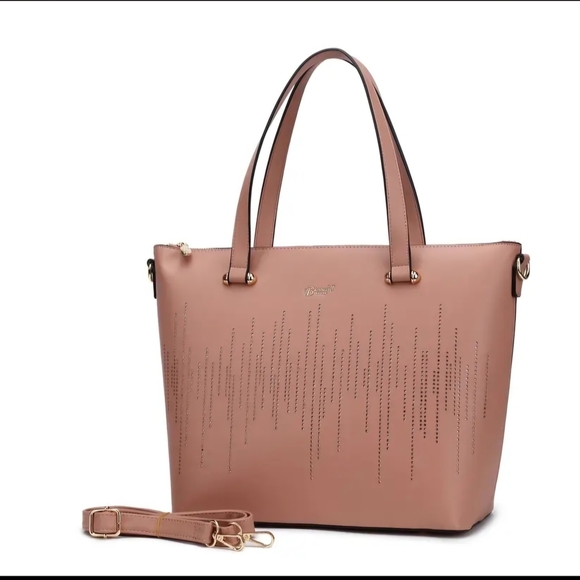 Italy Blush Pink Structured Tote Bag - Picture 1 of 7